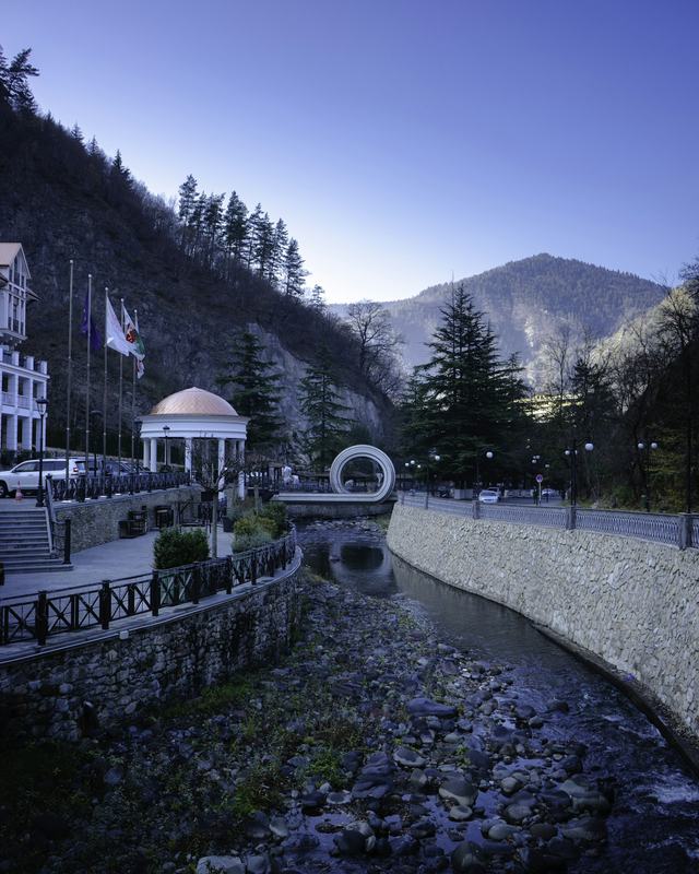 Borjomi mineral water park in the mountains