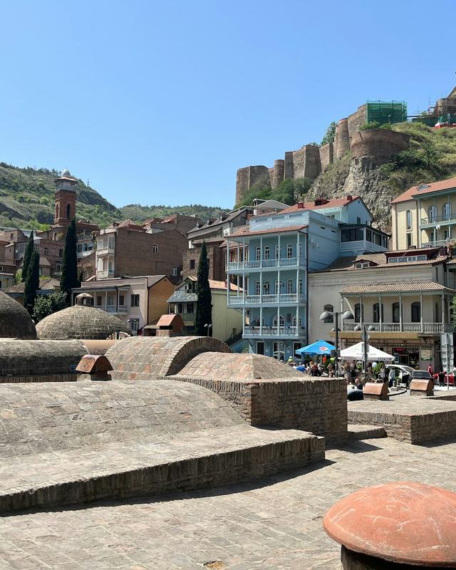 Domes of the Abanotubani bath district below Narikala Fortress